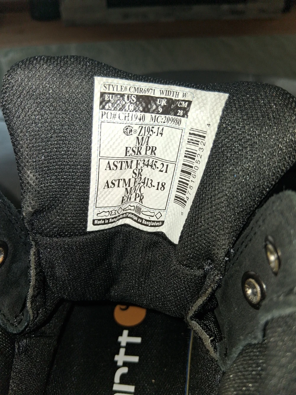 Carhartt Men's Black Rugged Work Boots